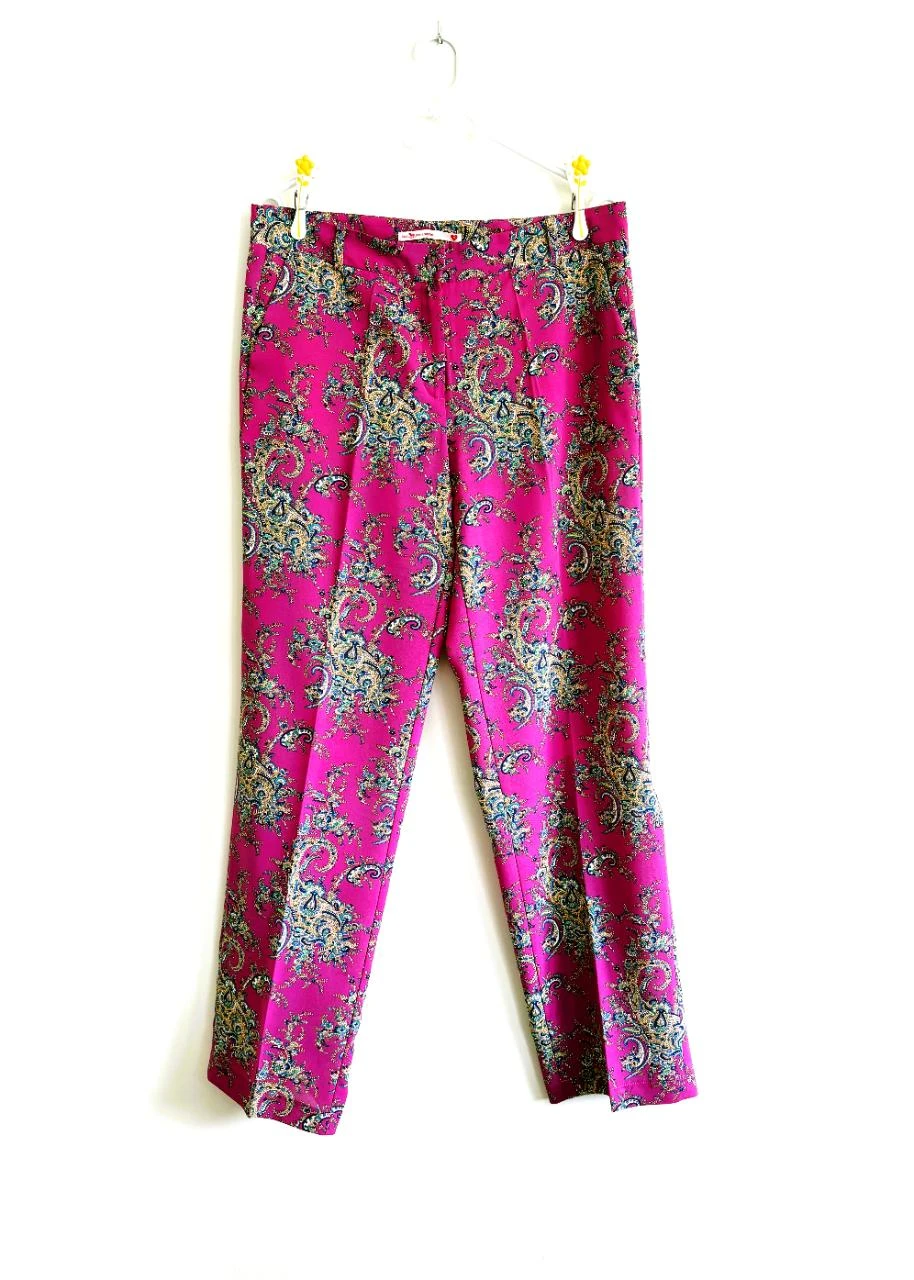 Lucy Has a Secret - Calça Paisley Magenta Arejada – Elegante Festiva tamanho M – photo 7